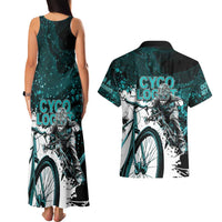 Cycologist Cycling Couples Matching Tank Maxi Dress and Hawaiian Shirt Grunge Style - Wonder Print Shop
