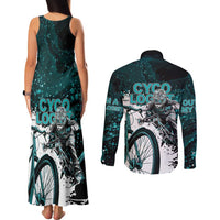 Cycologist Cycling Couples Matching Tank Maxi Dress and Long Sleeve Button Shirt Grunge Style - Wonder Print Shop