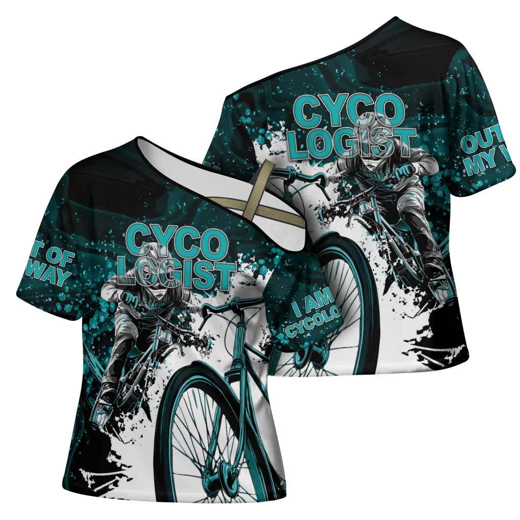 Cycologist Cycling Cross Shoulder Shirt Grunge Style - Wonder Print Shop