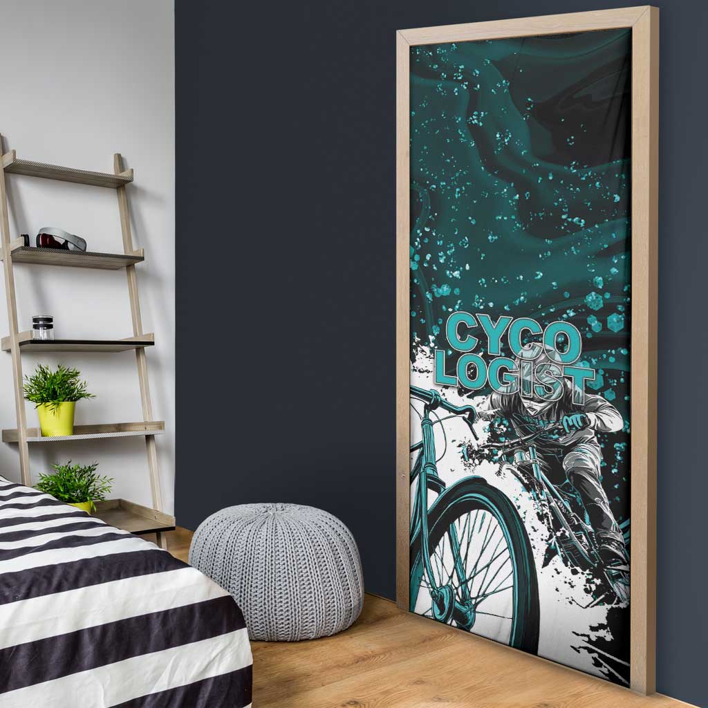 Cycologist Cycling Door Cover Grunge Style - Wonder Print Shop