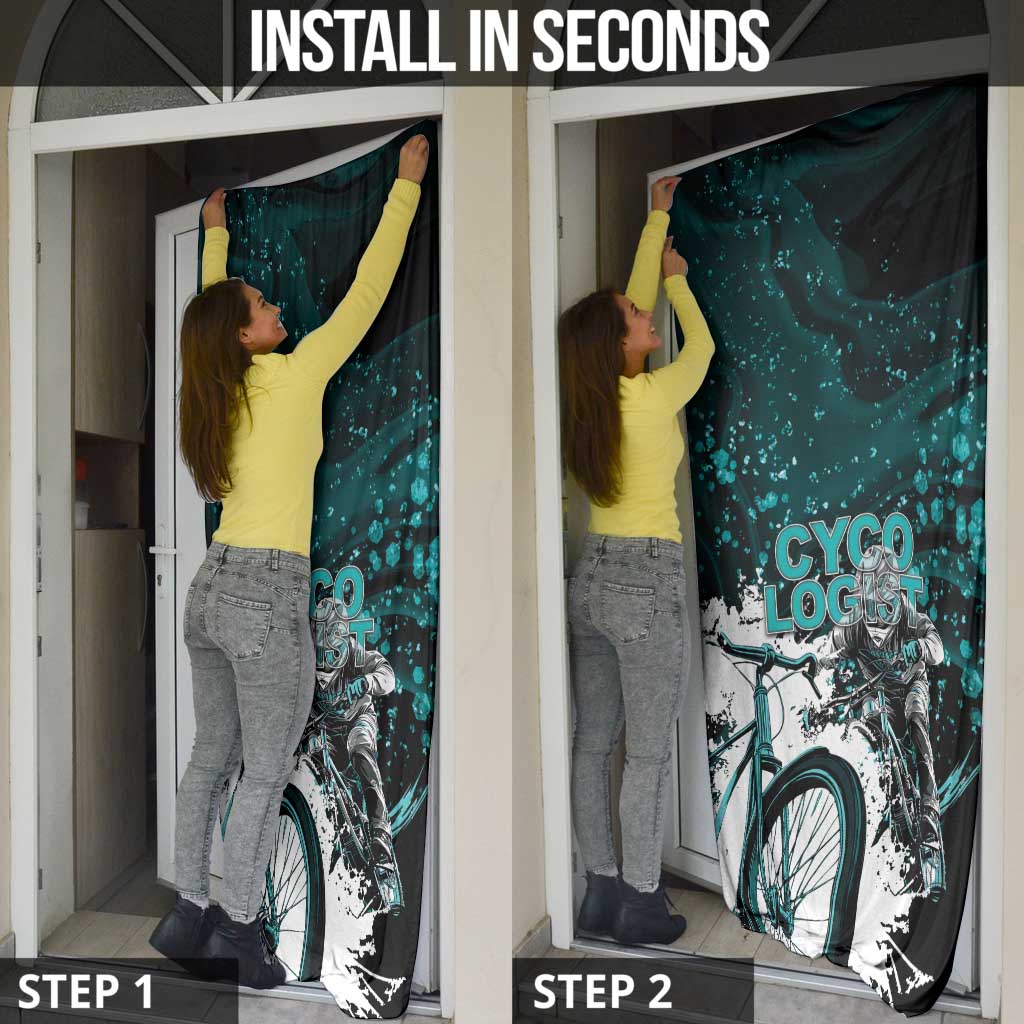 Cycologist Cycling Door Cover Grunge Style - Wonder Print Shop
