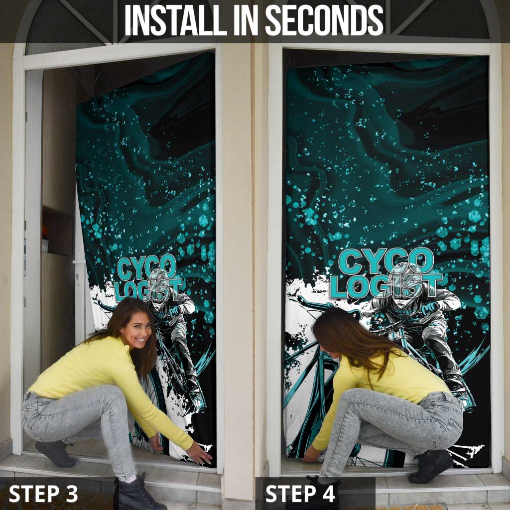 Cycologist Cycling Door Cover Grunge Style - Wonder Print Shop