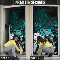 Cycologist Cycling Door Cover Grunge Style - Wonder Print Shop