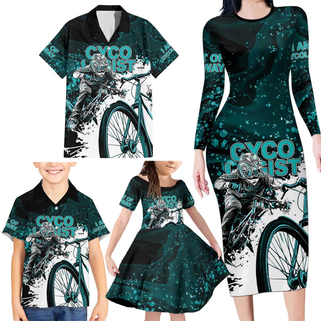 Cycologist Cycling Family Matching Long Sleeve Bodycon Dress and Hawaiian Shirt Grunge Style - Wonder Print Shop