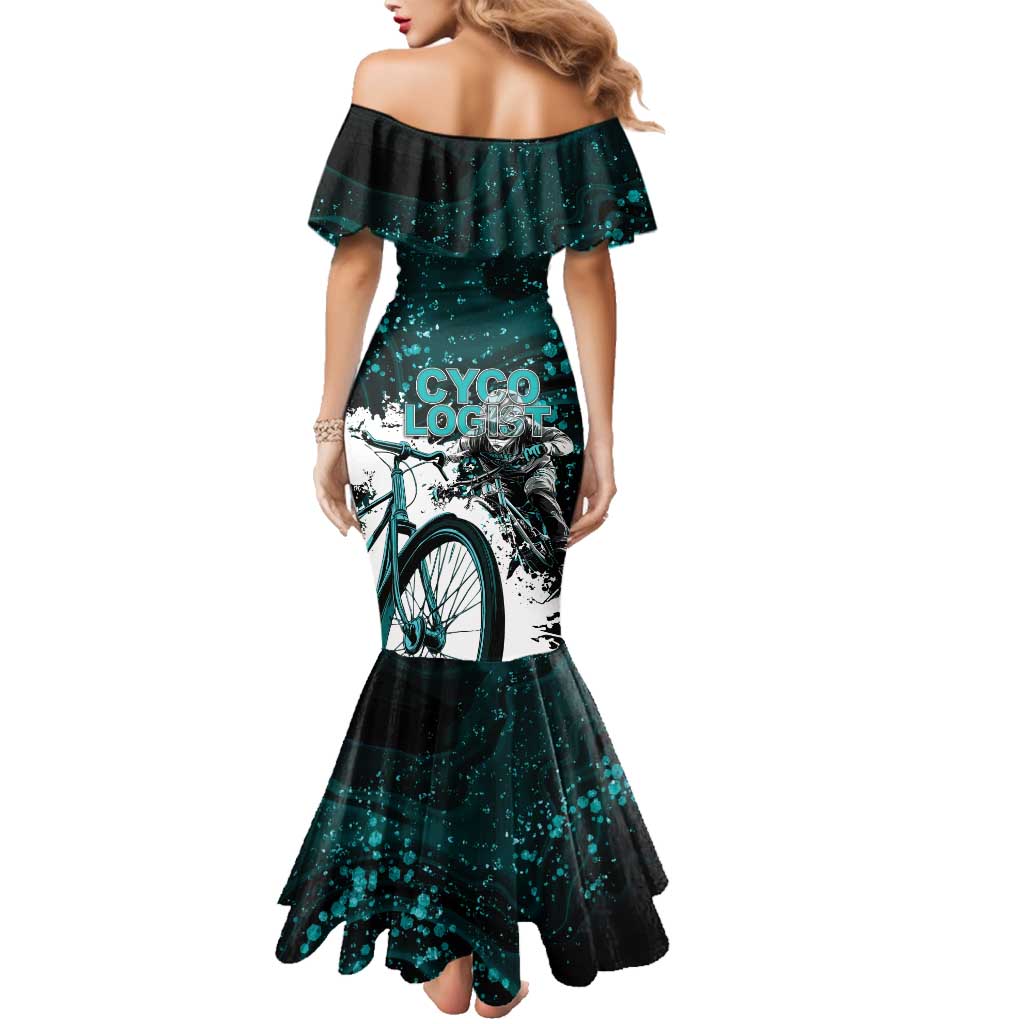 Cycologist Cycling Family Matching Mermaid Dress and Hawaiian Shirt Grunge Style - Wonder Print Shop