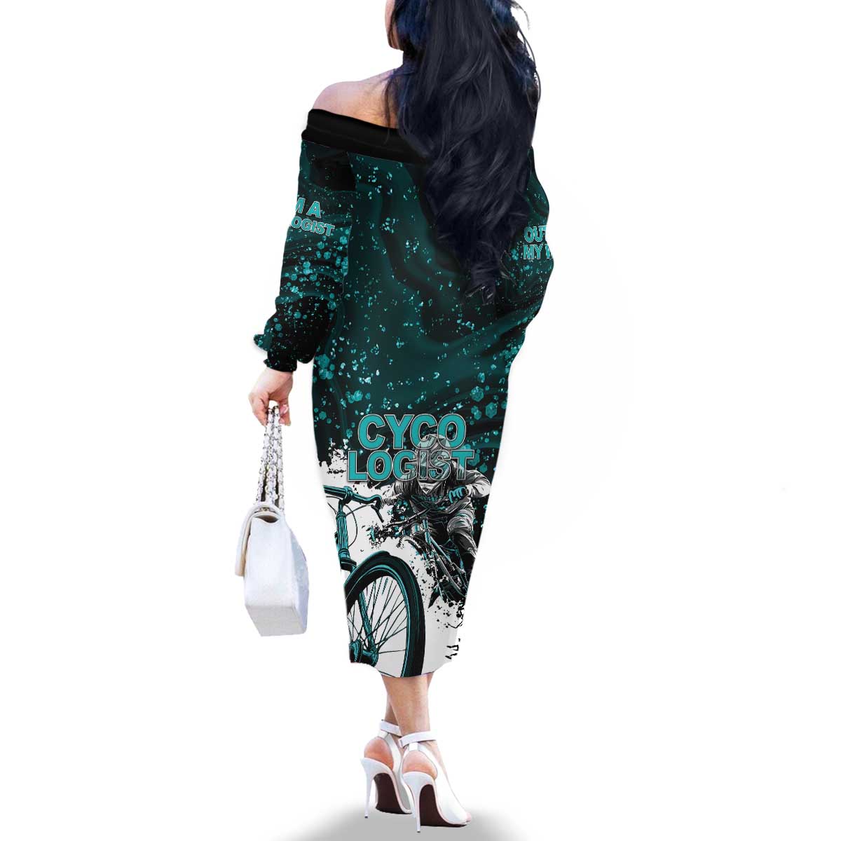 Cycologist Cycling Family Matching Off The Shoulder Long Sleeve Dress and Hawaiian Shirt Grunge Style - Wonder Print Shop