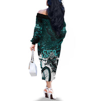 Cycologist Cycling Family Matching Off The Shoulder Long Sleeve Dress and Hawaiian Shirt Grunge Style - Wonder Print Shop