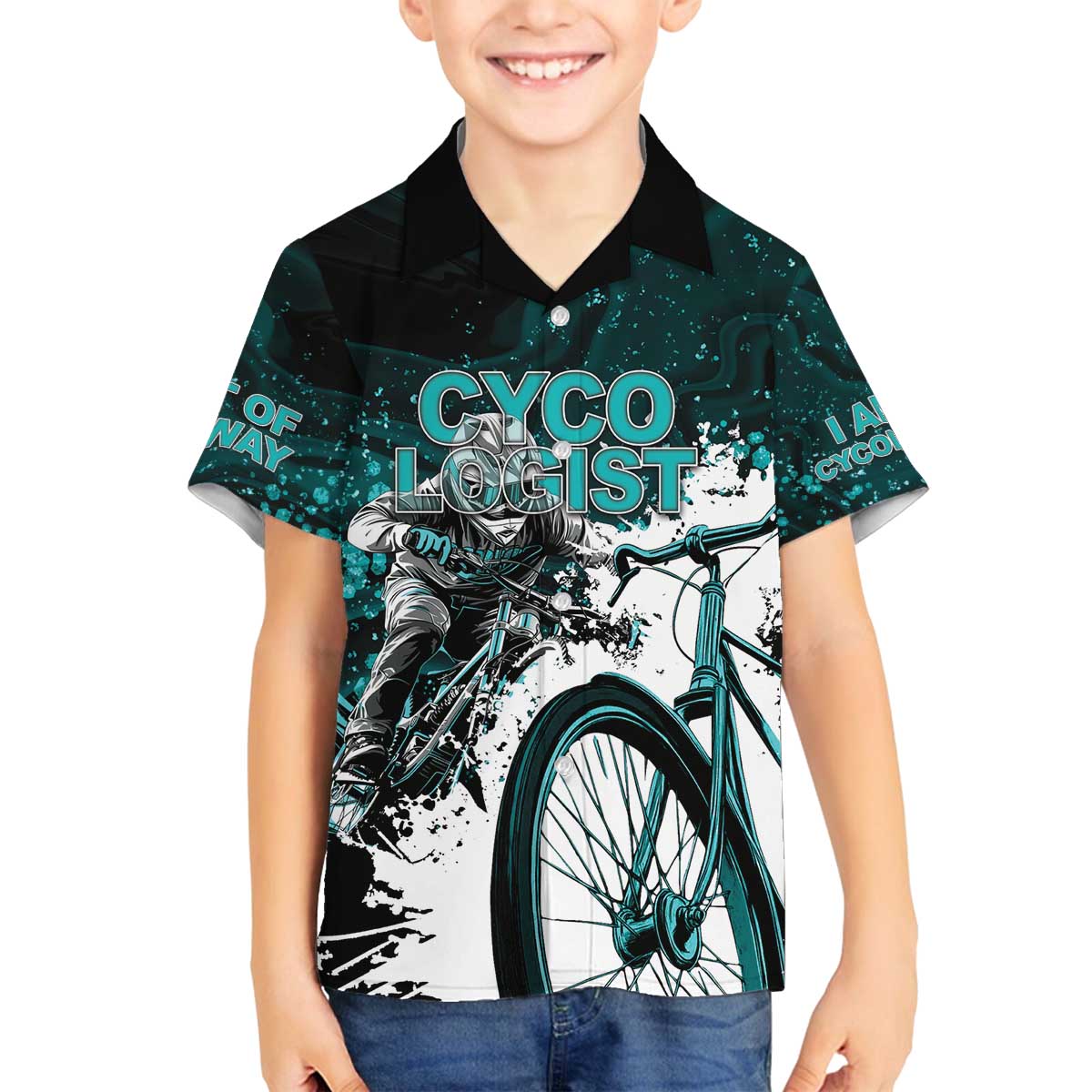Cycologist Cycling Family Matching Off The Shoulder Long Sleeve Dress and Hawaiian Shirt Grunge Style - Wonder Print Shop