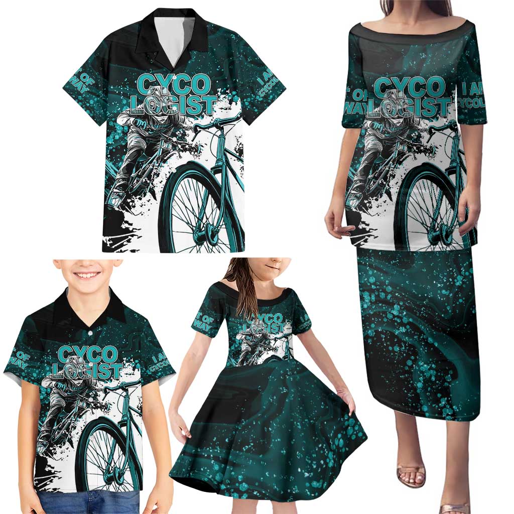 Cycologist Cycling Family Matching Puletasi and Hawaiian Shirt Grunge Style - Wonder Print Shop