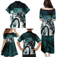 Cycologist Cycling Family Matching Puletasi and Hawaiian Shirt Grunge Style - Wonder Print Shop