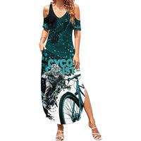 Cycologist Cycling Family Matching Summer Maxi Dress and Hawaiian Shirt Grunge Style - Wonder Print Shop