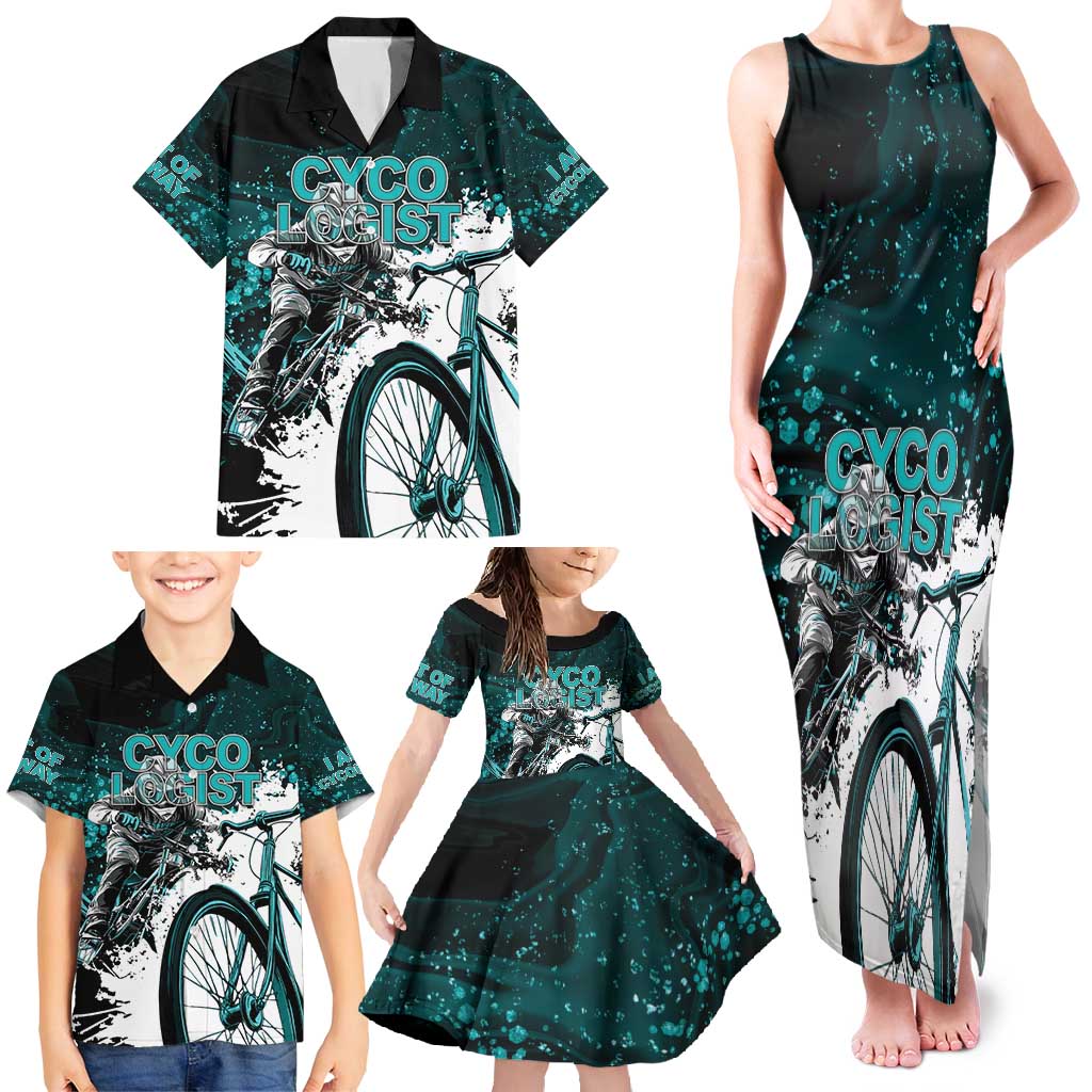 Cycologist Cycling Family Matching Tank Maxi Dress and Hawaiian Shirt Grunge Style - Wonder Print Shop
