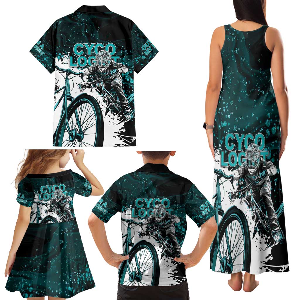 Cycologist Cycling Family Matching Tank Maxi Dress and Hawaiian Shirt Grunge Style - Wonder Print Shop
