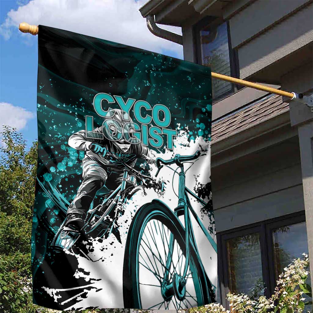 Cycologist Cycling Garden Flag Grunge Style - Wonder Print Shop