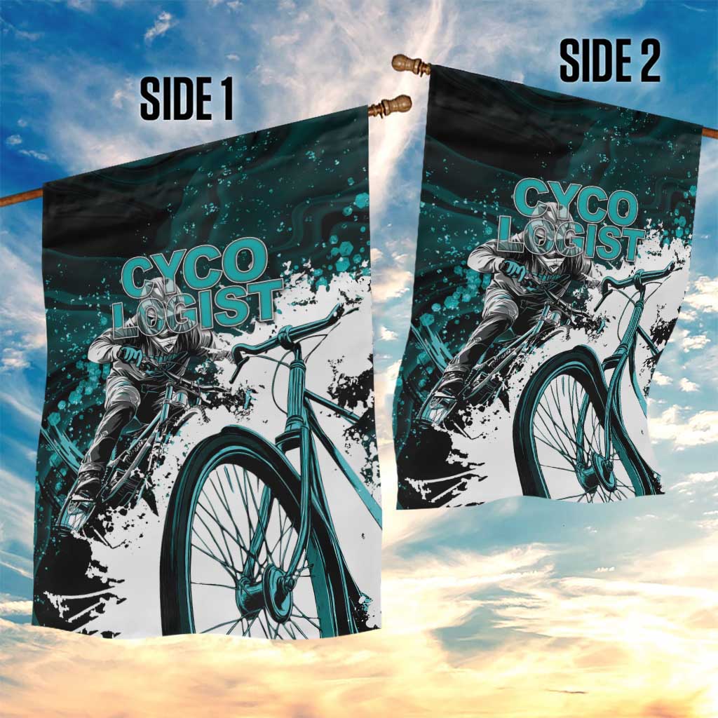 Cycologist Cycling Garden Flag Grunge Style - Wonder Print Shop