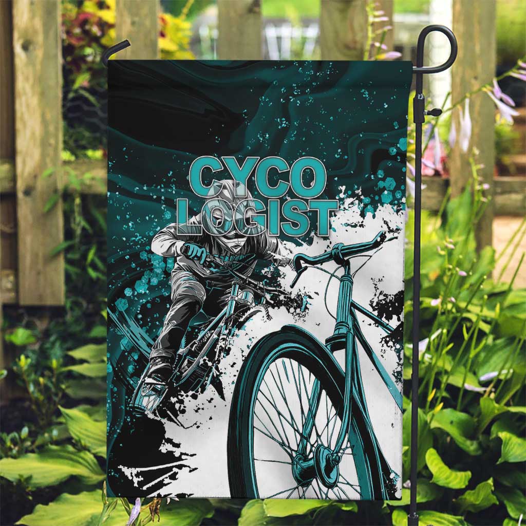 Cycologist Cycling Garden Flag Grunge Style - Wonder Print Shop
