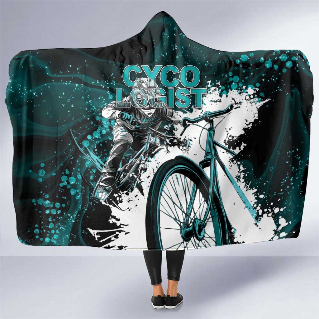 Cycologist Cycling Hooded Blanket Grunge Style - Wonder Print Shop
