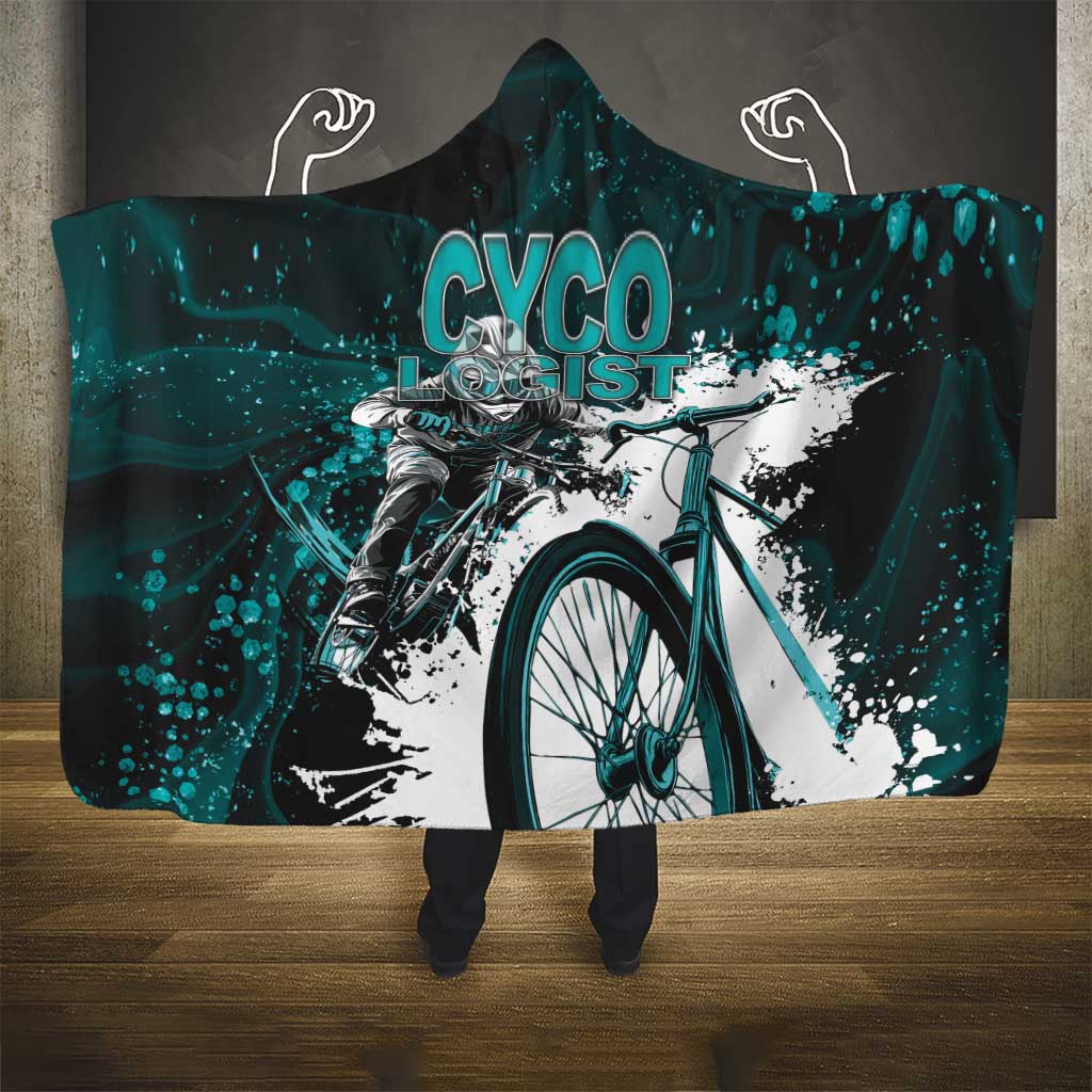 Cycologist Cycling Hooded Blanket Grunge Style - Wonder Print Shop