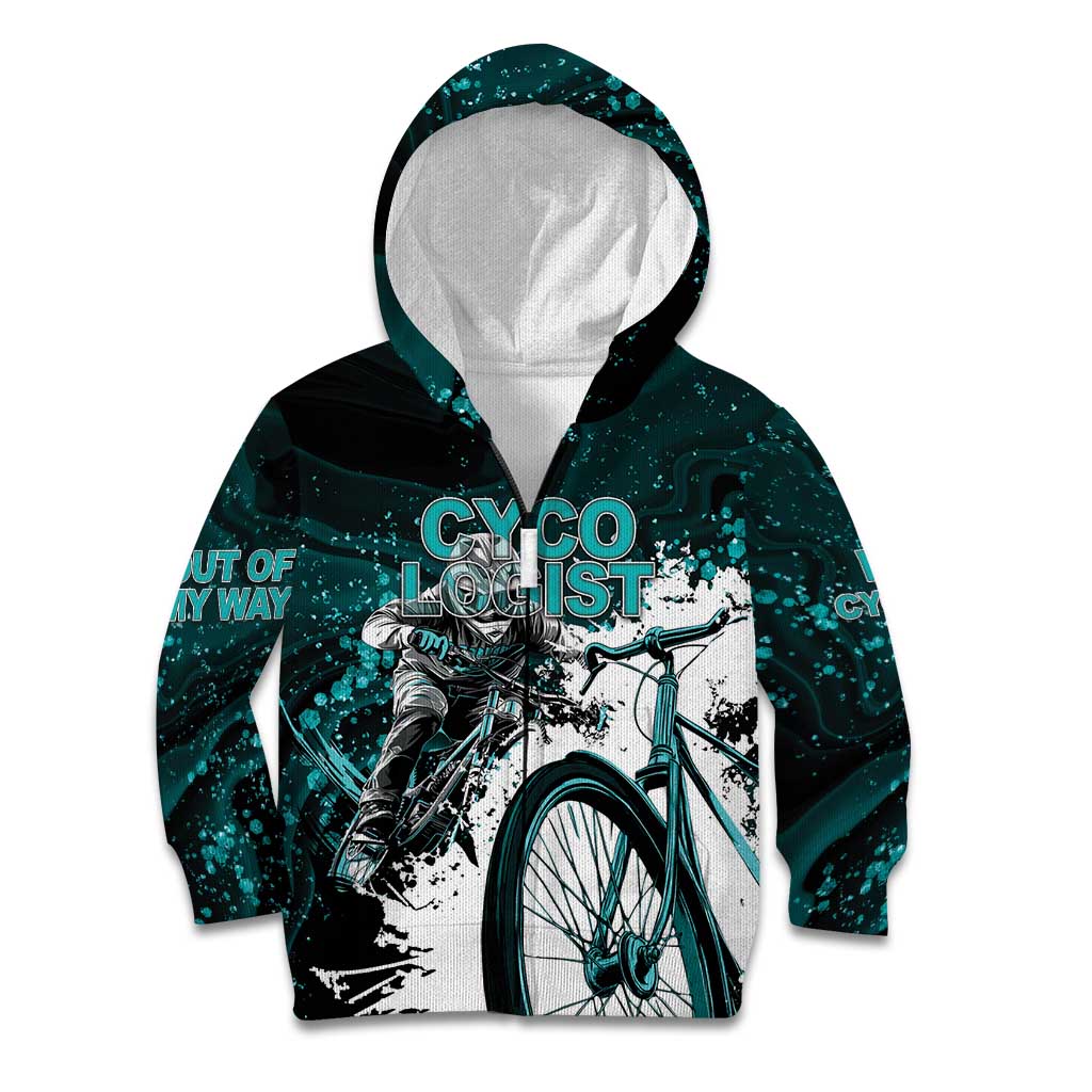 Cycologist Cycling Kid Hoodie Grunge Style - Wonder Print Shop