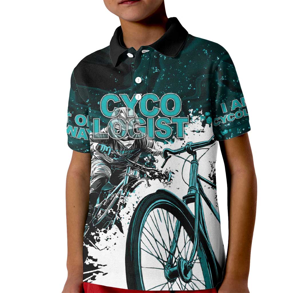 Cycologist Cycling Kid Polo Shirt Grunge Style - Wonder Print Shop