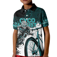 Cycologist Cycling Kid Polo Shirt Grunge Style - Wonder Print Shop