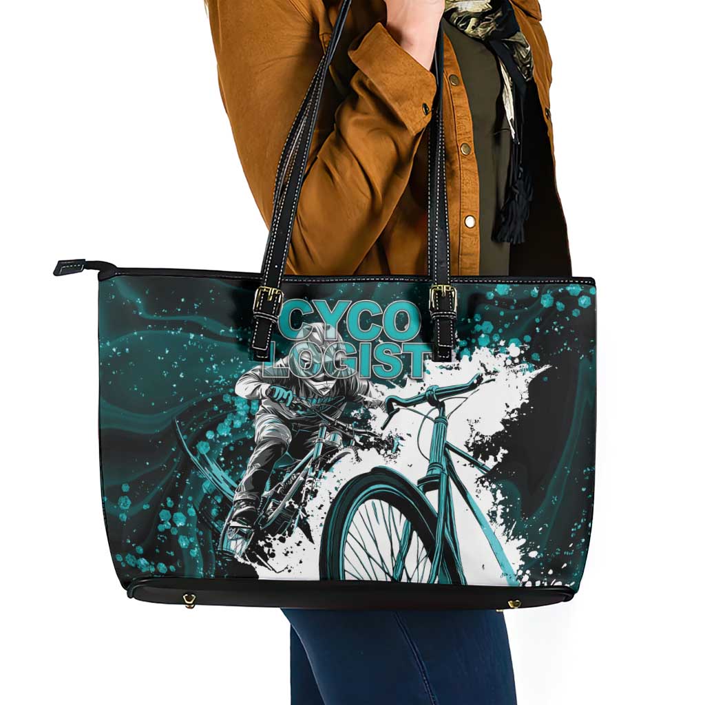 Cycologist Cycling Leather Tote Bag Grunge Style - Wonder Print Shop