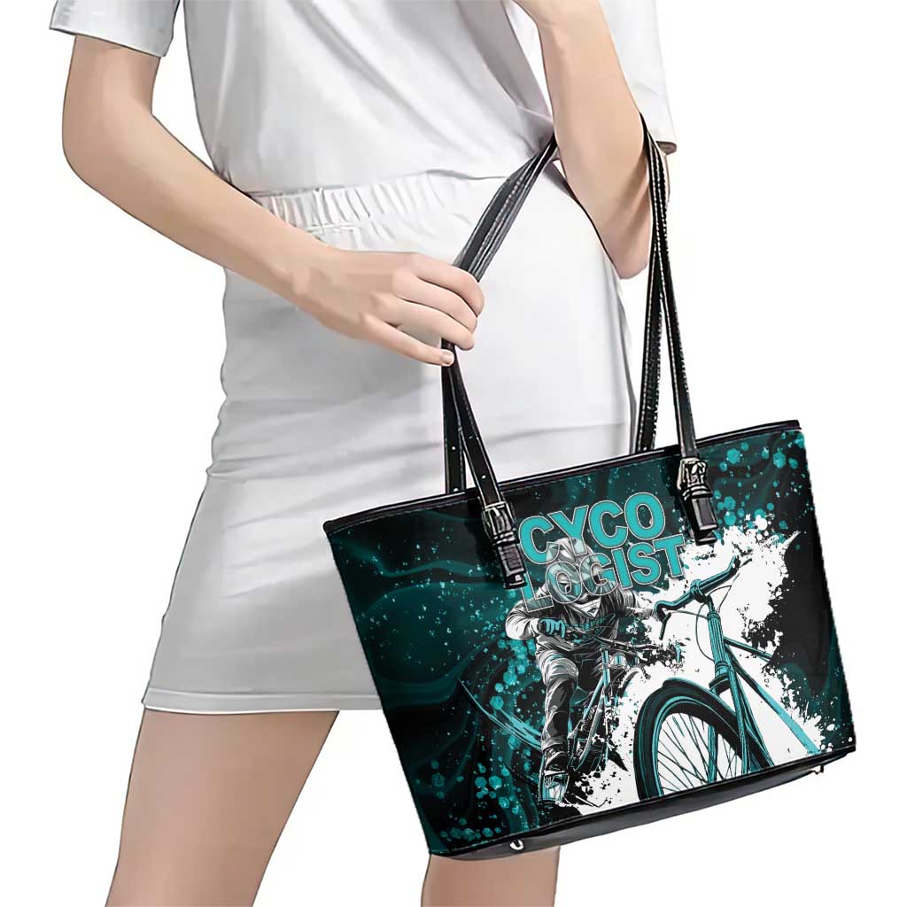Cycologist Cycling Leather Tote Bag Grunge Style - Wonder Print Shop