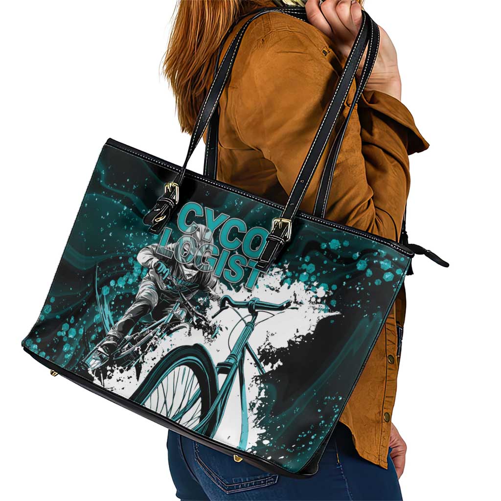 Cycologist Cycling Leather Tote Bag Grunge Style - Wonder Print Shop