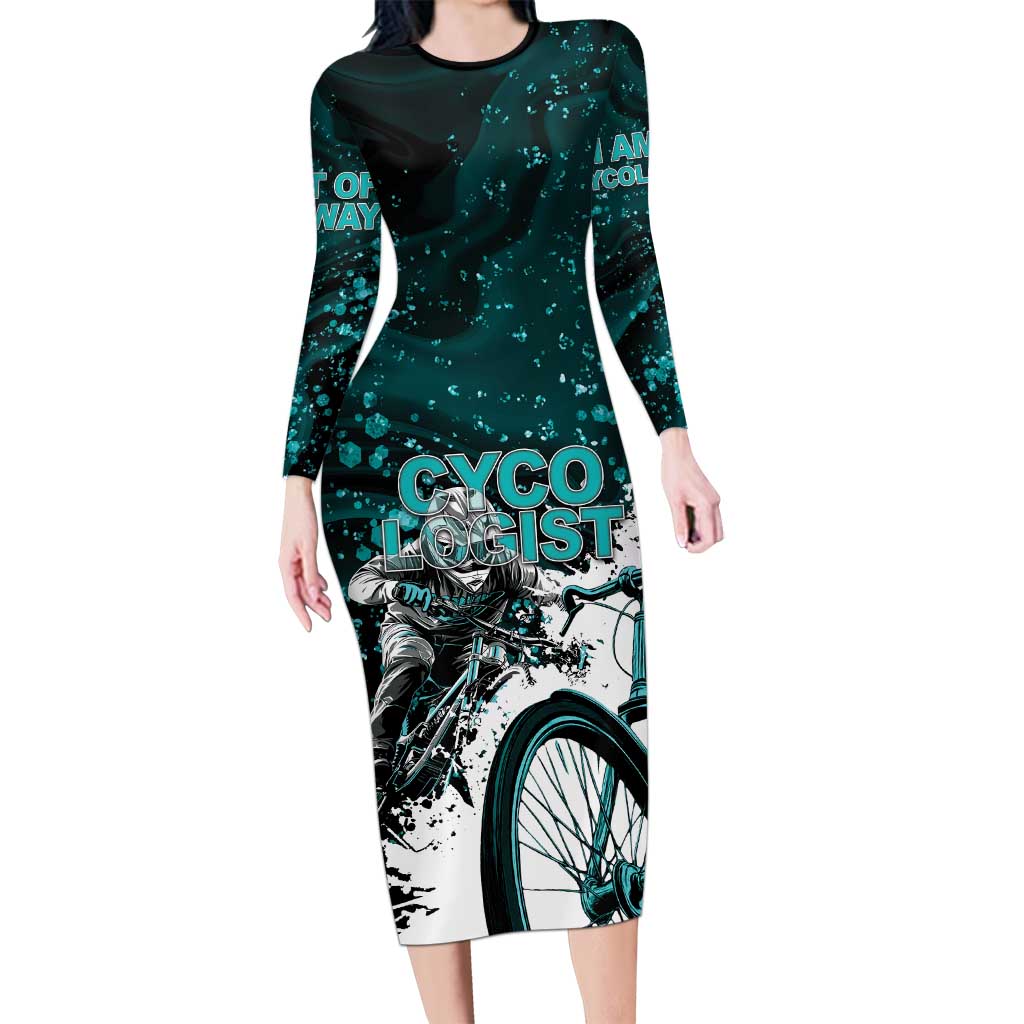 Cycologist Cycling Long Sleeve Bodycon Dress Grunge Style - Wonder Print Shop