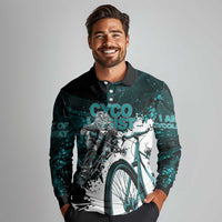 Cycologist Cycling Long Sleeve Polo Shirt Grunge Style - Wonder Print Shop