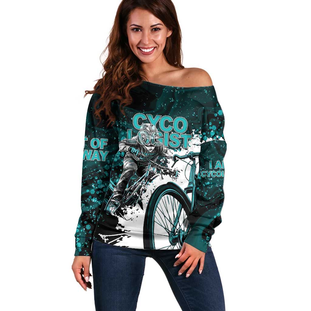 Cycologist Cycling Off Shoulder Sweater Grunge Style - Wonder Print Shop
