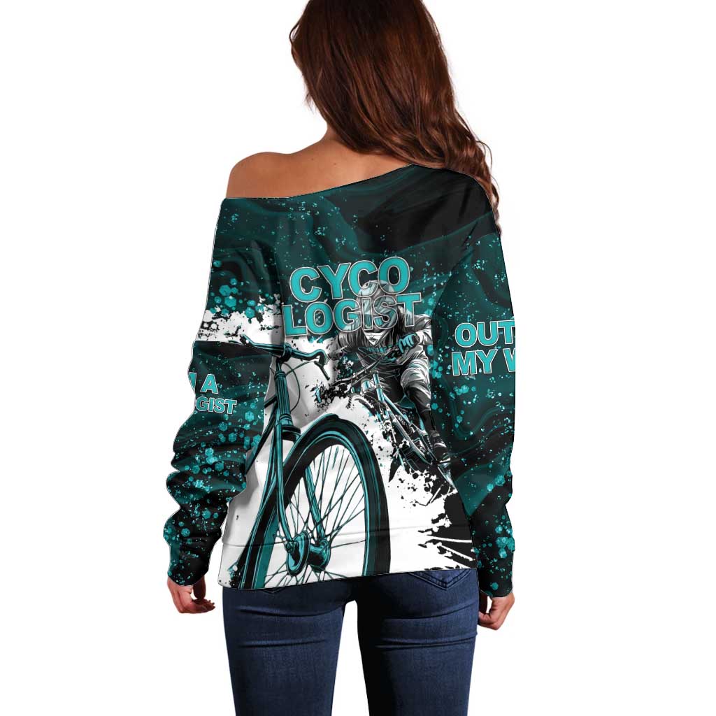 Cycologist Cycling Off Shoulder Sweater Grunge Style - Wonder Print Shop