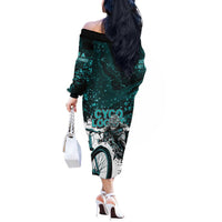 Cycologist Cycling Off The Shoulder Long Sleeve Dress Grunge Style - Wonder Print Shop