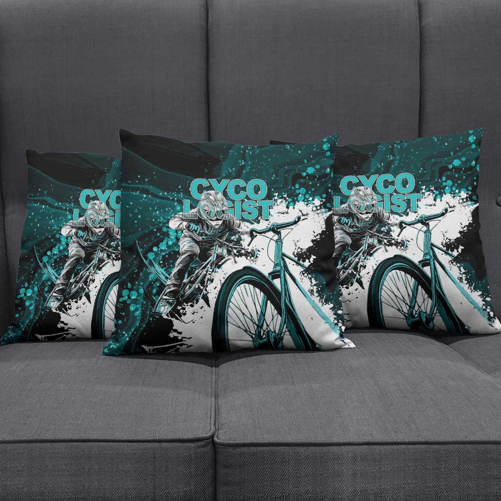 Cycologist Cycling Pillow Cover Grunge Style - Wonder Print Shop