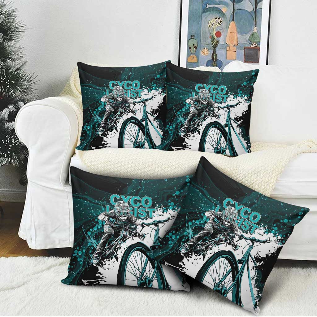 Cycologist Cycling Pillow Cover Grunge Style - Wonder Print Shop