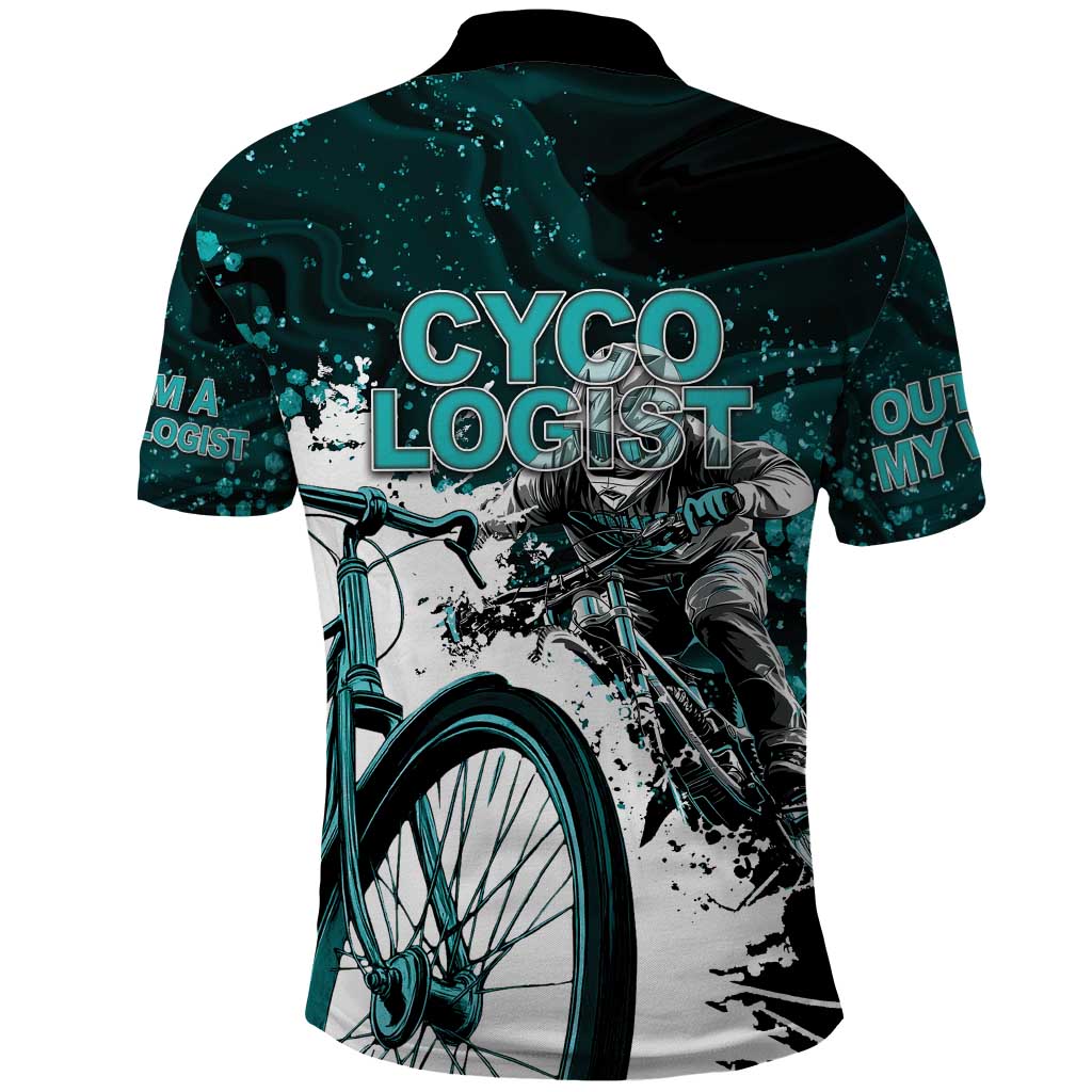 Cycologist Cycling Polo Shirt Grunge Style - Wonder Print Shop