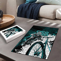 Cycologist Cycling Puzzle Grunge Style - Wonder Print Shop