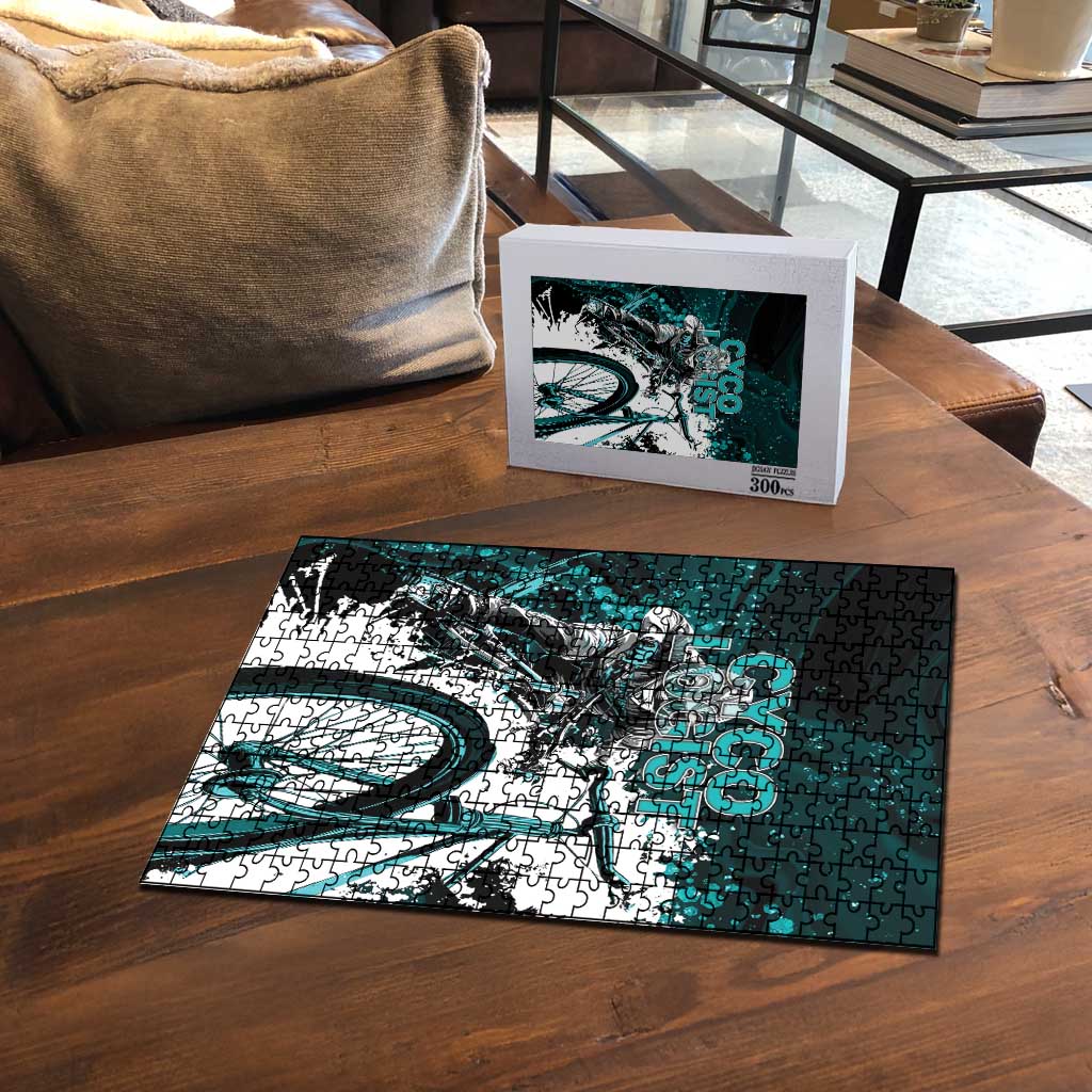 Cycologist Cycling Puzzle Grunge Style - Wonder Print Shop