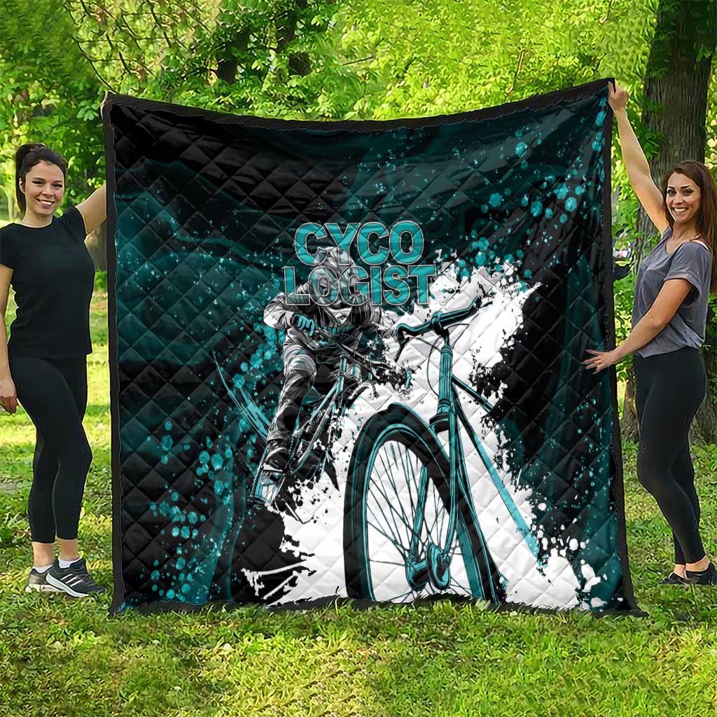 Cycologist Cycling Quilt Grunge Style - Wonder Print Shop