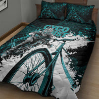 Cycologist Cycling Quilt Bed Set Grunge Style - Wonder Print Shop