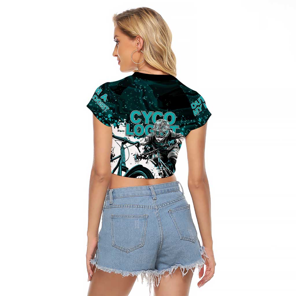 Cycologist Cycling Raglan Cropped T Shirt Grunge Style - Wonder Print Shop