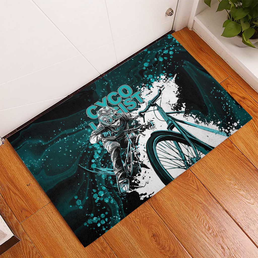 Cycologist Cycling Rubber Doormat Grunge Style - Wonder Print Shop