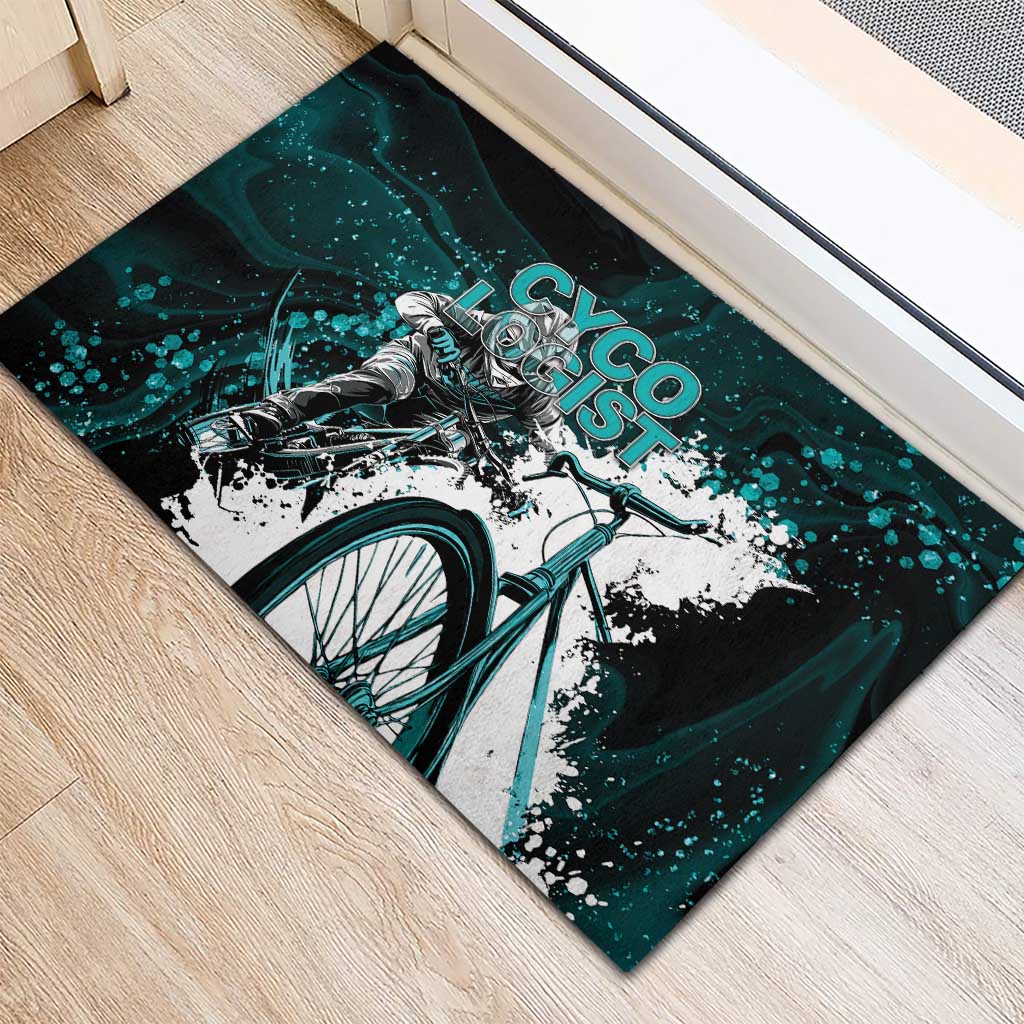 Cycologist Cycling Rubber Doormat Grunge Style - Wonder Print Shop