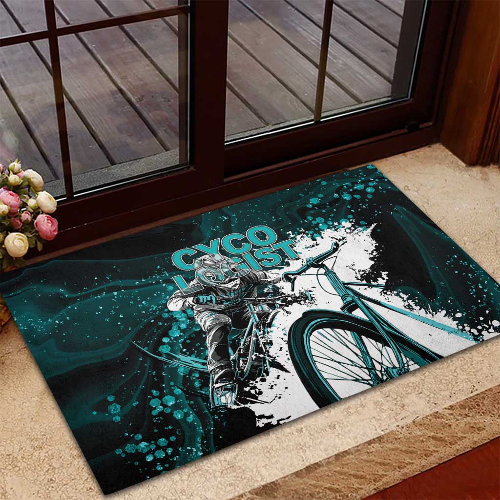 Cycologist Cycling Rubber Doormat Grunge Style - Wonder Print Shop
