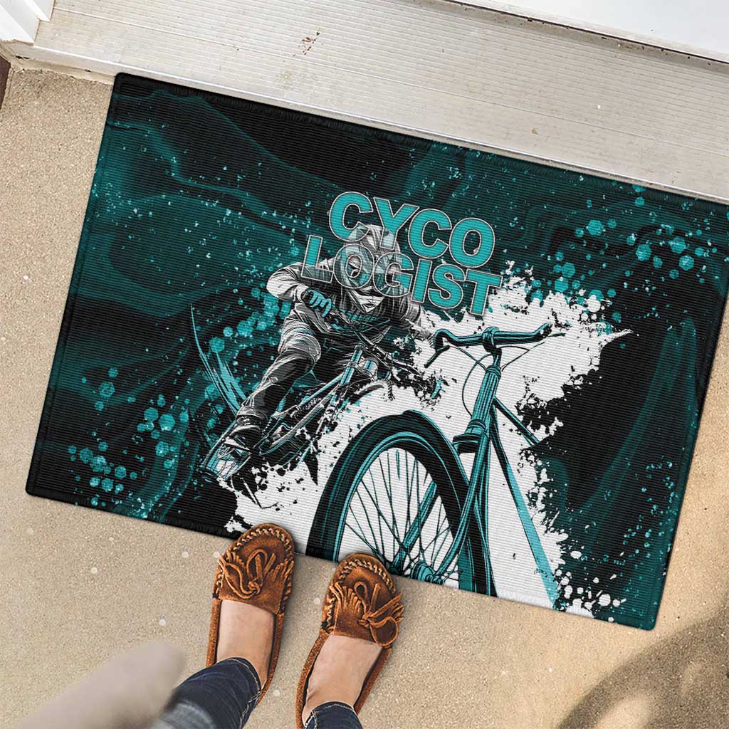 Cycologist Cycling Rubber Doormat Grunge Style - Wonder Print Shop