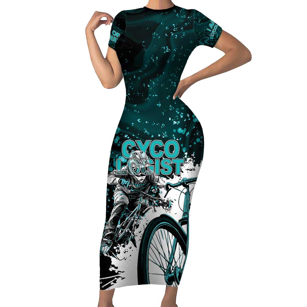 Cycologist Cycling Short Sleeve Bodycon Dress Grunge Style - Wonder Print Shop