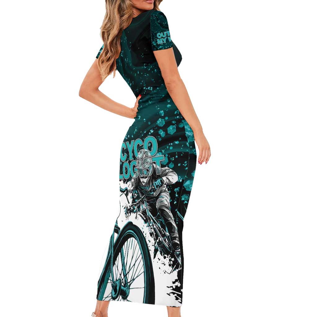 Cycologist Cycling Short Sleeve Bodycon Dress Grunge Style - Wonder Print Shop