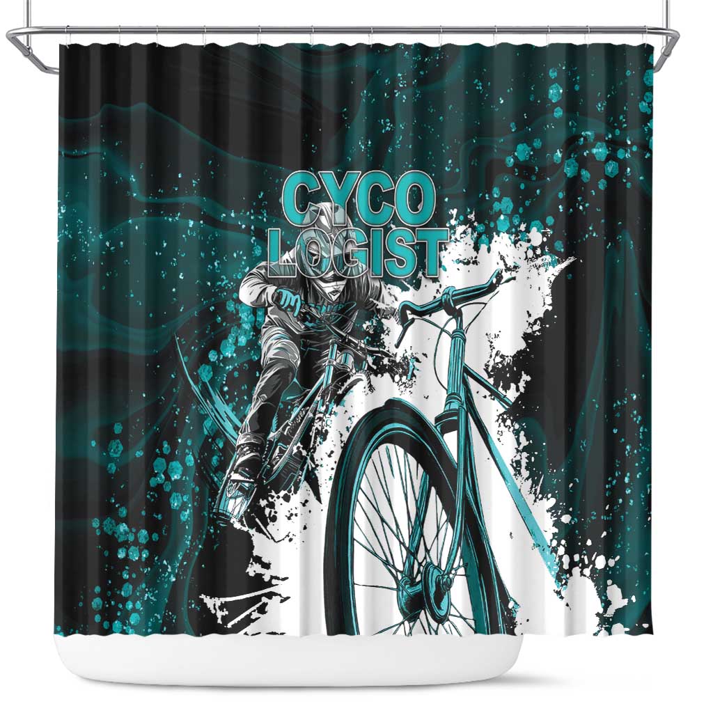 Cycologist Cycling Shower Curtain Grunge Style - Wonder Print Shop