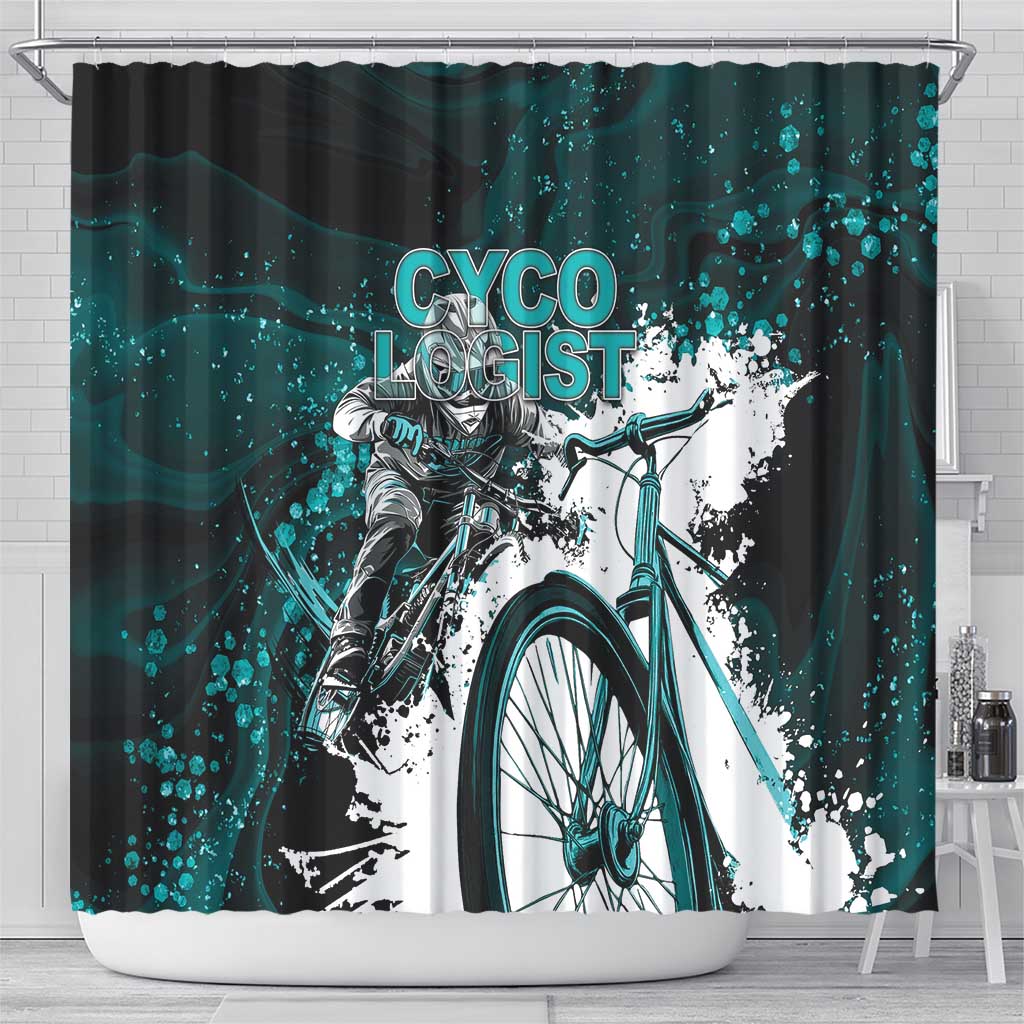 Cycologist Cycling Shower Curtain Grunge Style - Wonder Print Shop