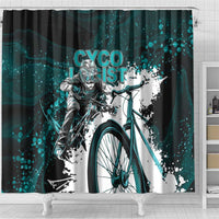 Cycologist Cycling Shower Curtain Grunge Style - Wonder Print Shop